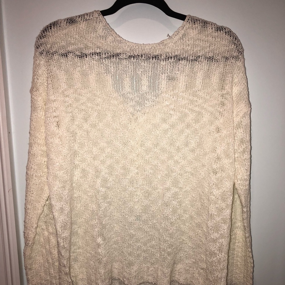On the Road Cream Sweater with criss cross back
